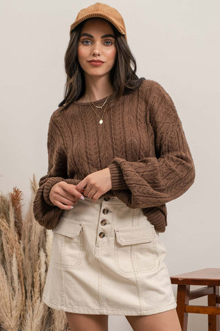 Eyelet Knit Sweater